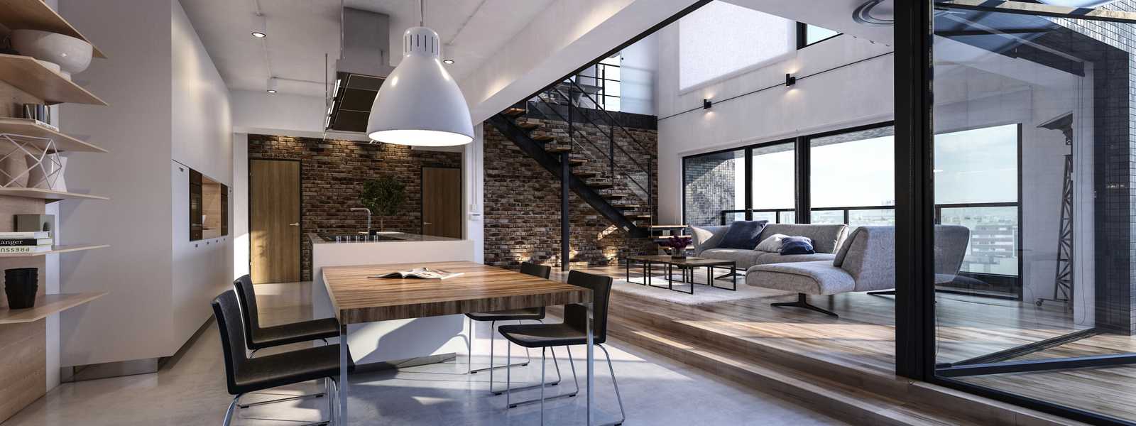 Open living space with modern furniture