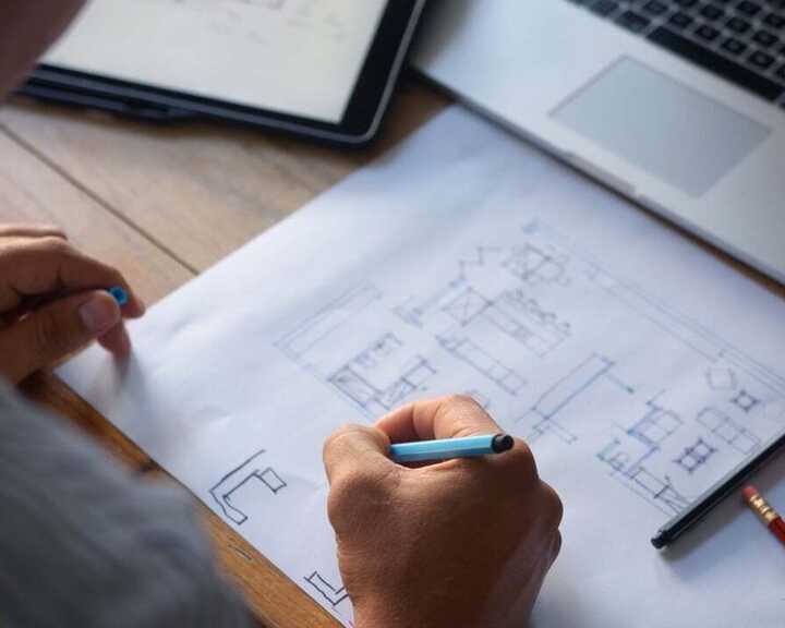 Maidenhead Planning founder Wouter creating technical drawings for an architectural design